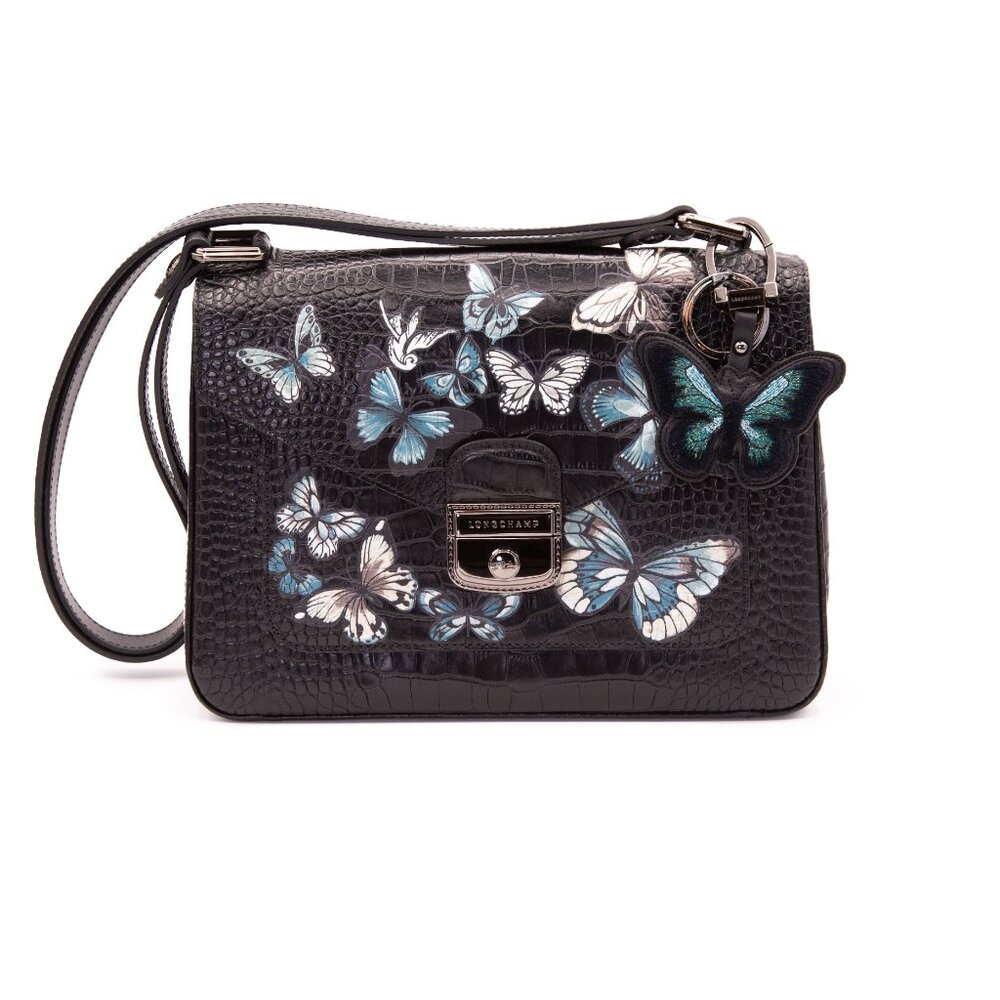 longchamp le pliage Heritage medium shoulder bag Butterfly design leather